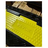 VEVOR Cable Protector Ramp 2 Channels Speed Bump Rubber Modular Rated 11000 LBS Load Capacity, Protective Wire Cord Ramp Driveway Rubber Traffic Speed Bumps Cable Protector