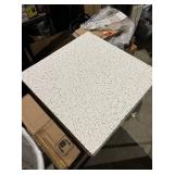 New 5pc Set of CertainTeed 5/8 in x 2 ft x 2 ft Baroque Trim Ceiling Tile Panels BET-157, White