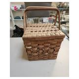 Used Small Chipwood Picnic Basket