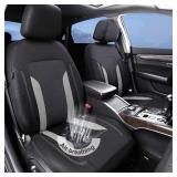 CAR PASS 3D Air Mesh Car Seat Covers Full Set, Breathable Sporty Rear Bench with Zipper for Armrest Box Universal Fit 95% Automotive SUV,Truck,Sedan Interior Cute Women Airbag Compatible, Black Gray