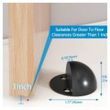 Floor Door Stops for Bottom of Door, Modern Black Rubber Bumper Door Stopper Wall Protector, Stainless Steel Door Stops Security Mounted Floor Door Stopper, Black Dome Shaped 10 Pack