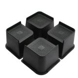 MYMULIKE Bed Risers Heavy Duty, Oversized Furniture Risers, Support Up to 6000 Lbs, Lift 4 inch for Couch, Sofa, Table,Chair (Black 4 Pack, 4 inch)