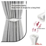 Nieffeiy 2 Pack Magnetic Curtain Tiebacks Rope Modern Handmade Curtain Tie Backs Decorative Drapes Weave Holdbacks for Window DÃ©cor, Silver