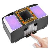 FEIERYA Automatic Card Shuffler 2 Deck,Battery-Operated Electric UNO Poker Shuffler,Playing Card Shuffler for Home Card Game,Travel