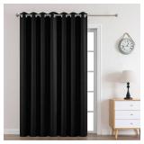 Joydeco Blackout Curtains 90 Inches Long 1 Panel, Thermal Insulated Long Curtains& Drapes 1 Piece, Room Darkening Grommet Curtains for Living Room Bedroom Window (W70 x L90 Inch, Black)