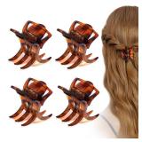 Morhom 4 PCS Brown Hair Claw Clips