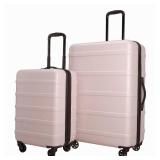 Skyline 2 Piece Hardside Checked Spinner Luggage Set - Rose Smoke