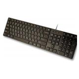 USB Keyboard with Russian English (Cyrillic) Letters/Characters- Full Size Slim Desktop Design