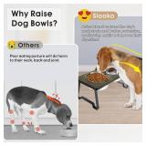 Siooko Elevated Dog Bowls Medium Sized Dog, Wood Raised Dog Bowl Stand with 2 Stainless Steel Dog Food Bowls, Non-Slip Dog Feeder for Medium Dogs