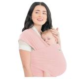 KeaBabies Baby Wrap Carrier - All in 1 Original Breathable Baby Sling, Lightweight Hands Free Baby Carrier Sling, Baby Carrier Wrap, Baby Carriers for Newborn, Infant (Dusty Pink)