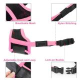 LUCKYPAW Dog Muzzle Anti Biting Barking and Chewing with Comfortable Mesh Soft Fabric and Adjustable Strap, Suitable for Small, Medium and Large Dogs(Pink Trim,XS)