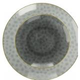 Blue Sky Organic Hammered Black Transparent Gold Rim Plates - 7" & 10" Combo Pack, 32 Count | Disposable Dinnerware, Elegant Design Perfect for Parties and Events