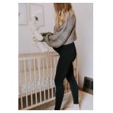 Maternity Leggings Over The Belly Butt Lift - Buttery Soft Non-See-Through Workout Pregnancy Leggings(1 Pack Black,Small)