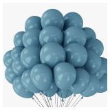 Slate Blue Balloons 12 Inch 50 Pcs Baby Shower Party Balloons Happy Birthday Decoration Gender Reveal Wedding Balloons (Mostly Full)