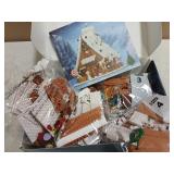 Christmas Gingerbread House Building Kit with LED Lights, Christmas Village House Building Blocks, Gift Idea for Christmas 1090 Pieces