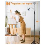 Phone Tripod, 86" Tall Tripod for iPhone with Flexible Gooseneck & Remote, Portable Cellphone Tripod Stand, Aluminum Travel Tripod for Selfies, Video Recording, Compatible with iPhone Android