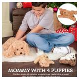 PixieCrush Adopt Me Dog Stuffed Animals for Girls Ages Three to Eight- Mommy Labradoodle with Four Puppies- Magical Dog Pillow Plushie - Enchanting Toy Dog Surprise for Imaginative Play