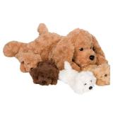 PixieCrush Adopt Me Dog Stuffed Animals for Girls Ages Three to Eight- Mommy Labradoodle with Four Puppies- Magical Dog Pillow Plushie - Enchanting Toy Dog Surprise for Imaginative Play