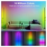 Miortior Corner Floor Lamp - Smart RGB LED Corner Lamp with App and Remote Control, 16 Million Colors & 68+ Scene, Music Sync, Timer Setting - Ideal for Living Rooms, Bedrooms, and Gaming Rooms