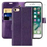 MONASAY Wallet Case Compatible for iPhone 6 /iPhone 6s, 4.7-inch, [Glass Screen Protector Included] [RFID Blocking] Flip Folio Leather Cell Phone Cover with Credit Card Holder, Purple