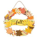 CYNOSA Fall Door Sign Fall Decorations for Home Hello Fall Maple Leaves Wreath Fall Autumn Hanging Wood Sign Home Wall Decor