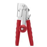 Commercial Can Opener, UHIYEE Hand Crank Can Opener Manual Heavy Duty with Comfortable Extra-long Handles, Oversized Knob, Large Handheld Can Opener Easy for Big Cans, Red