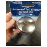 Toe Touch (Tip Toe, Foot Actuated) Bath Tub/Bathtub Drain Stopper Includes 3/8" and 5/16" Fittings Brushed Nickel