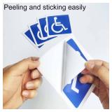 Handicap Sign Stickers, Disabled Wheelchair Symbol, Easy to Apply and Peel, Vinyl Laminated, Indoor Outdoor (4.7x4.7 inch 5 Pcs) Blue