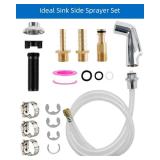 Kitchen Sink Side Sprayer with Quick Side Connector Compatible with Moen Faucet Sprayer Replacement, Kitchen Sink Faucet Sprayer Attachment with Water Hose/Holder, Chrome Finish