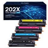 202X Toner Cartridges, High Yield Replacement for HP 202X 202A CF500X CF500A, Compatible with Laserjet Pro MFP M281fdw Toner, M281cdw M254dw M281 Toner Printer, 4 Pack(Black Cyan Yellow Magenta)