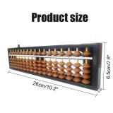 Vaupan Digit Standard Abacus Soroban Professional 17 Column (10.2 inch) Math Abacus, Math Calculating Tool with Reset Button for Adults Kids(Brown)