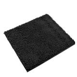 Non Slip Bath Rug,Extra Soft Microfiber Bedroom Shag Carpet with Anti Slip Backing,Water/Dust Absorbent Fast Dry Shower Mat,Sound Insulated Stairs Pad,Machine Washable (Black,12 x 12 Inches)