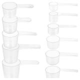 DOTINGHUX® 11 Piece Nesting Measuring Spoons Set, Stackable Clear Plastic Scoops for Pet Food, Coffee, Protein, Spices, Other Dry Goods and Liquids