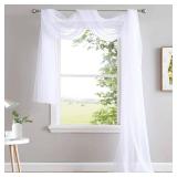 NICETOWN Sheer Canopy Bed Curtains Panels 216 - Home Decoration Sheer Voile Scarf Valance for Wedding (1 Panel, W60 x L216, White)