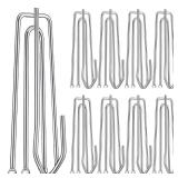 60PCS Stainless Steel Drapery Hook and Pin for Pleated Drapes 4 Prongs Pinch Pleat Clips Traverse Pleater 4 End Curtain Hangers for Window Door Bathroom Curtain