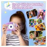 Kids Camera Digital Camera for Girls Age 3-8, 1080P Toddler Camera for Kids with 32GB SD Card, Toddler Girls Toys Age 6-8, Kids Christmas Birthday Gifts for Girls