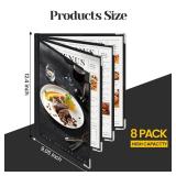 Menu Covers, Menu Covers 8.5 X 11 Inch, Menu Holder 4 Page 8 View, Restaurant Menu Covers Fits A4 Size Paper, Morning Menu Homeschool, Menu Book (Black)