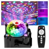 Laucnpty Disco Ball Party Lights Sound Activated Strobe DJ Stage Lighting for Indoor Room Outdoor Dance Floor Parties Birthday Rave Home Karaoke Halloween Christmas Wedding Show Bar Club Decorations