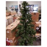 6.5 ft Pre-Lit Madison Pine Artificial Christmas Tree, Clear Incandescent Lights, by Holiday Time - Retail $39