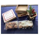 Christmas Bundle - Believe in the Magic of Christmas Tabletop Decor Wooden Boxes (2) Family and Blessings, Pinecone Garland and more