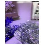 Clear Ornaments Bulbs 3 pk, Peace Tabletop Decor, Character Clips for Presents and Garland Blue/Silver Snowflakes 24 ft (1) and Silver Garland 15 ft (set of 5)