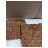 AmHoo Throw Pillow Covers 24 x 24in Brown Furry