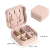 FOME Small Jewelry Box, Portable Jewelry Box Organizer PU Leather Mini Travel Jewelry Storage Case for Rings Earrings Necklace Bracelets Jewelry for Women Girls Pink