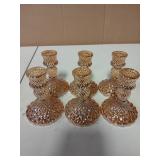 Taper Candlestick Holder Set of 6, Gold Candle Holders & Vintage Candlestick Holders, Glass Candle Holder for Wedding Table Decorations, Thanksgiving, Birthdays, Fall Table Decor