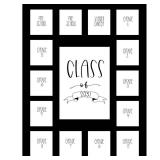 Rustic Red Door Co. RRD Class of 2031 Photo Mat (11 x 14) - Photo Collage Picture Frames Mat for School Pictures School Picture Frame Pre-K to 12 Mat - No Frame Black Photo Mat (15 Photos)