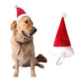 Adjustable 3D Christmas Santa Hat for Dogs Cats (Large)