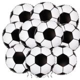 10 Pack 18 Inch Soccer Foil Balloons Football Helium Metallic Mylar Balloons for Birthday Party Sports Theme World Cup Party Decorations