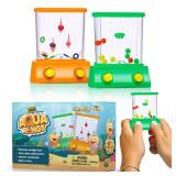 YoYa Toys Handheld Games - Miniature Aqua Arcade Set with Fish Ring Toss & Basketball, Handheld Toys for Kids & Adults, Retro Pastime Games, Water Ring Toss in Gift Box