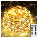 66FT 200 LED Christmas Fairy Lights Plug in with Remote and Timer, Waterproof Christmas String Lights Indoor Outdoor, Upgraded 8 Modes Twinkle String Lights for Bedroom Xmas Wedding Party(Warm White)