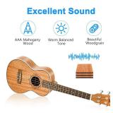 Ukulele Concert Mahogany Bundle 23 inch Ukelele for Beginners Adults Professional Four String Wooden Hawaiian Starter Uke Kit, by Vangoa-Retail-$56.99